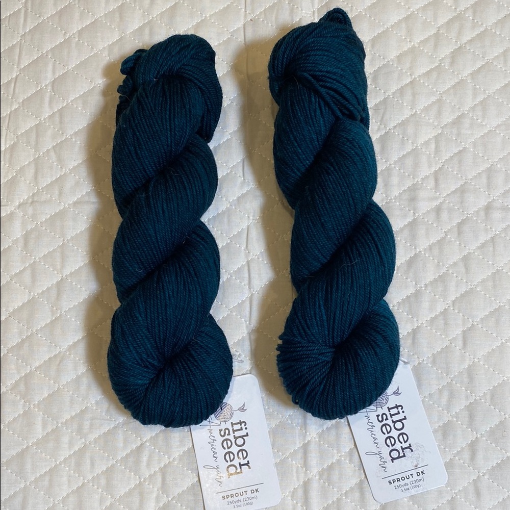 Fiber Seed Sprout DK Yarn Hand dyed Color NIGHT ZONE NWT Yarn Bundle